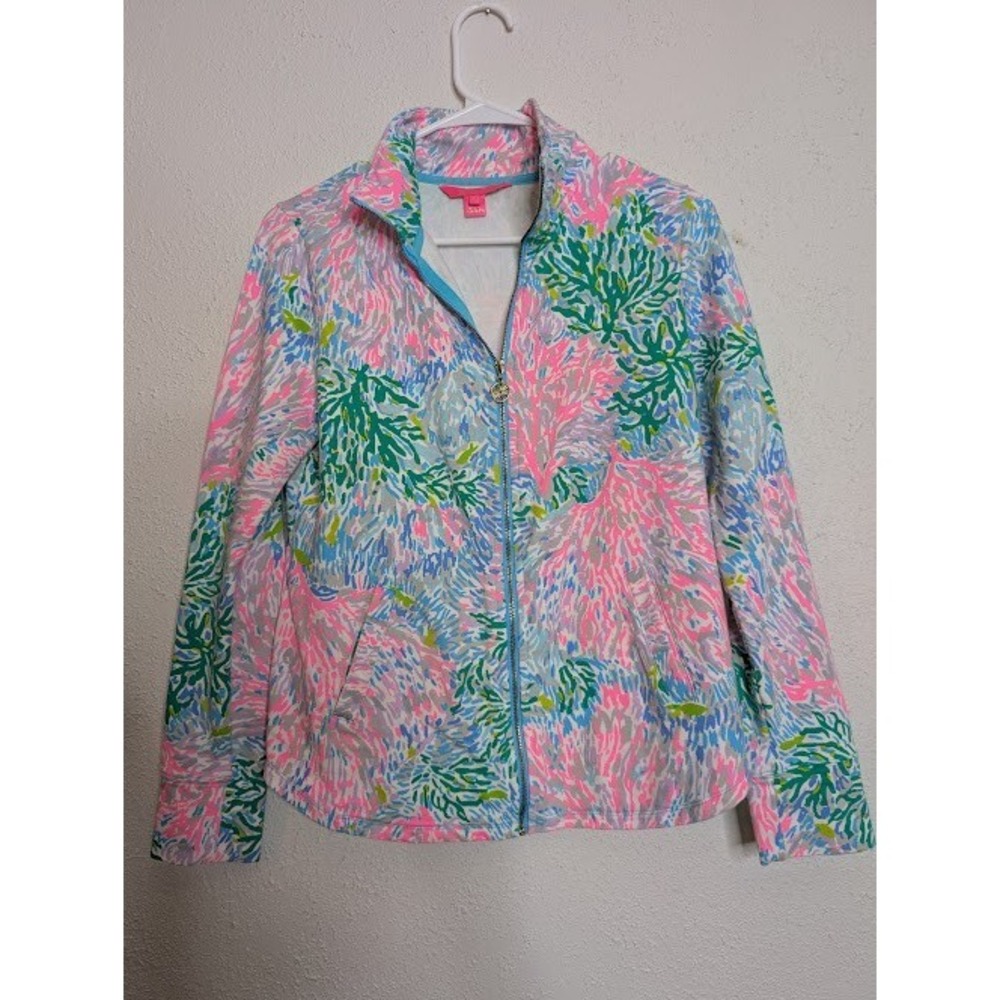 Lilly Pulitzer Luxletic Leona UPF 50+ Multi Stargazer Print Jacket Size XS Beach